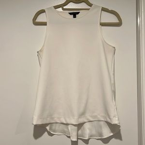 Banana Republic White Sleeveless Crossover Back Blouse